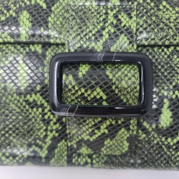 New Vintage Holt Renfrew Made in Canada Purse Leather Animal Print, Green Black - Picture 9 of 12